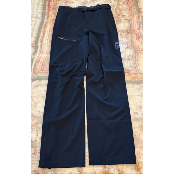 Mountain Hardwear Mens Rain Pants Navy Blue Stretch Ozonic Comfort Outdoor Large